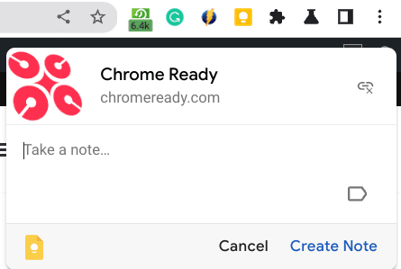 Google Keep extension on Chrome