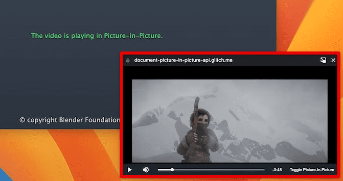 Picture-in-picture with video controls