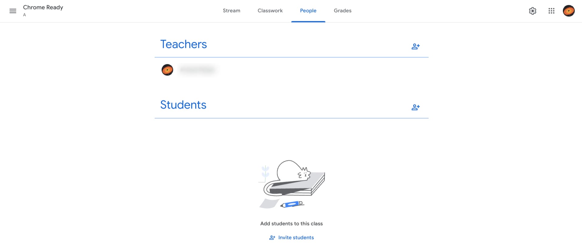 The "People" tab in Classroom