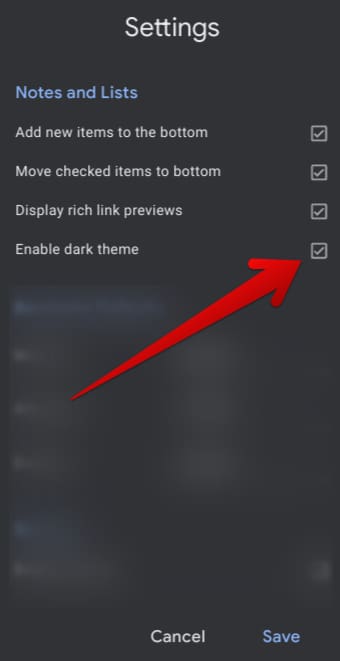 Toggling the dark theme