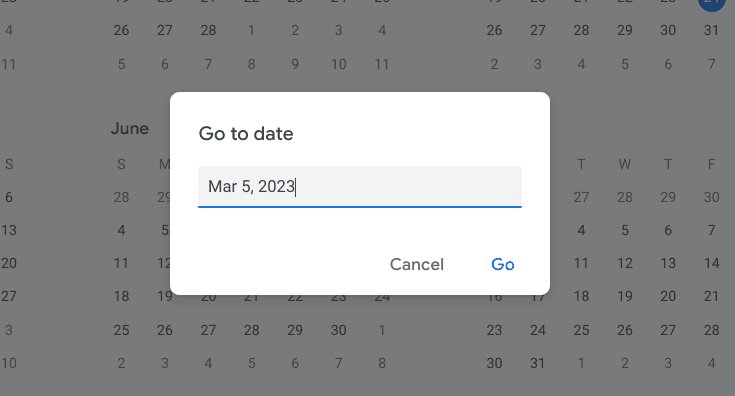 Utilizing the "Go to date" feature