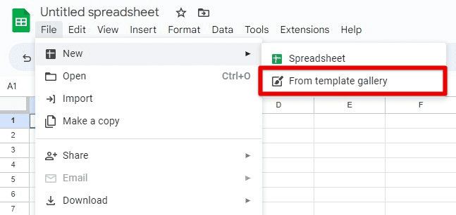 Applying templates to an existing spreadsheet