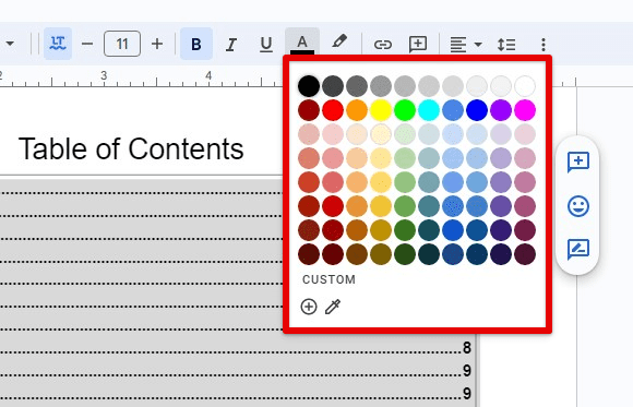 Changing the font color