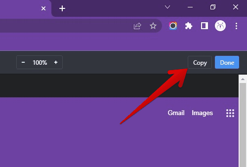 Copying the screenshot to clipboard