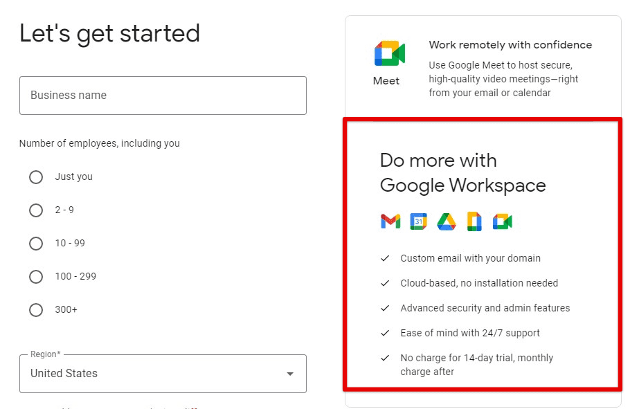Creating the Google Workspace account