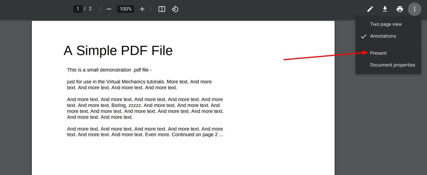 Going fullscreen with the PDF