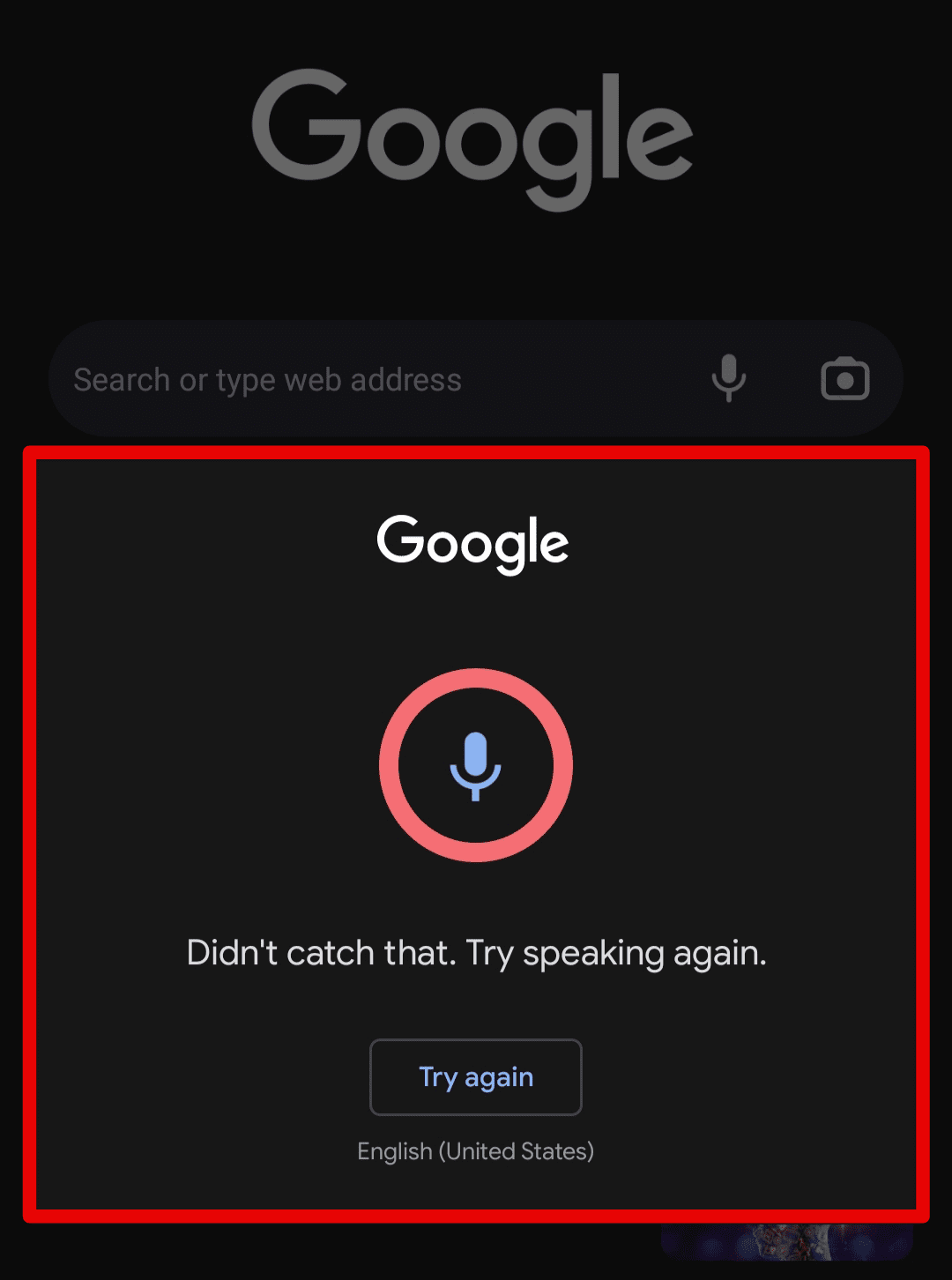 Google Chrome voice search limitations