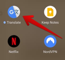 Google Translate Android app installed on ChromeOS