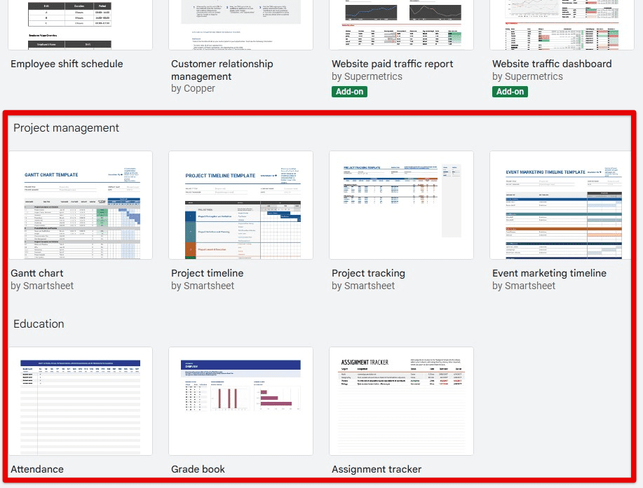 Managing templates