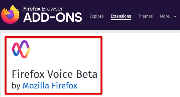 Mozilla Firefox voice search beta