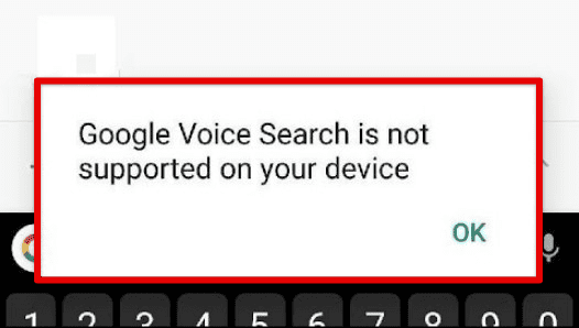 Voice search is unavailable