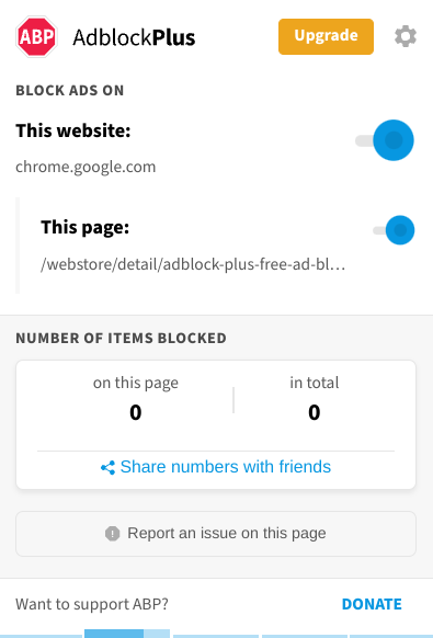 Adblock Plus - free ad blocker on Google Chrome