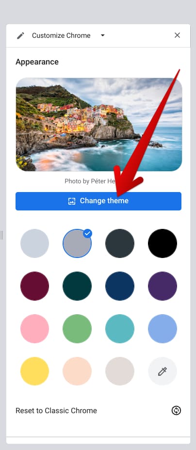 Changing the Chrome browsers theme
