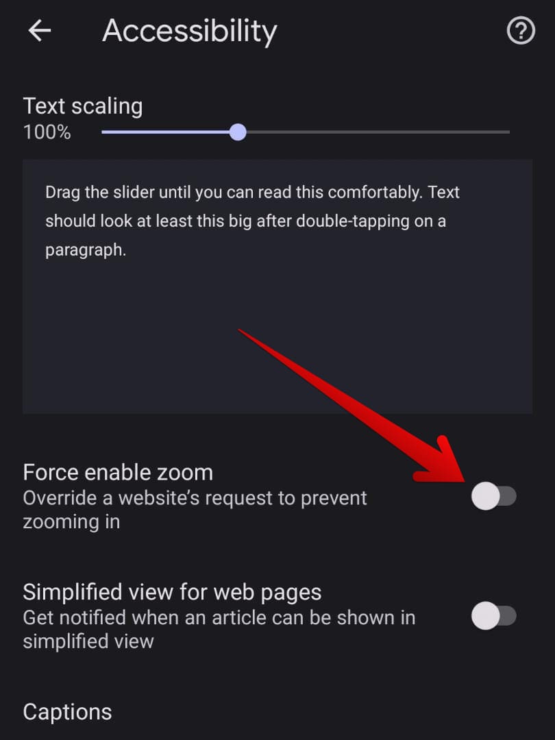 Enabling the "Force enable zoom" feature