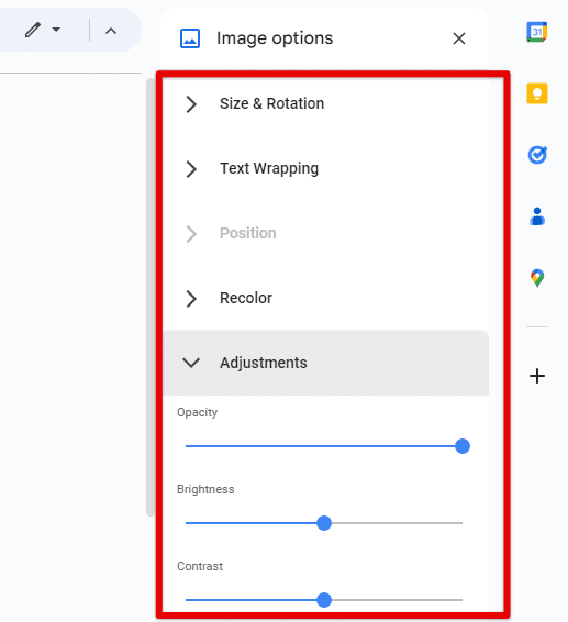 Image formatting in headers and footers