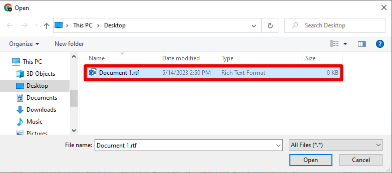 Importing rich text format