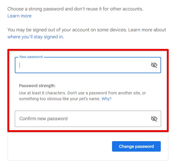 Regularly updating passwords