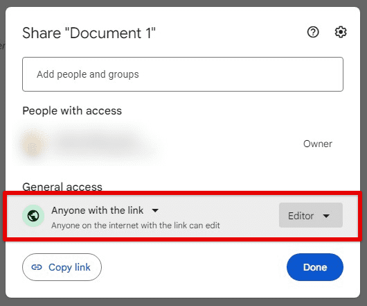 Sharing permissions