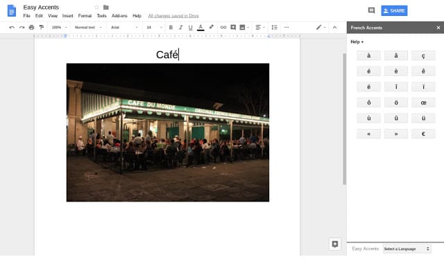 Easy Accents on Google Docs