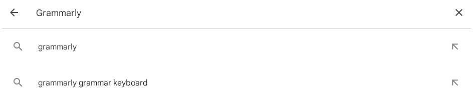 Searching for Grammarly on ChromeOS