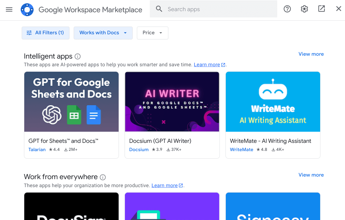 The Google Workspace Marketplace