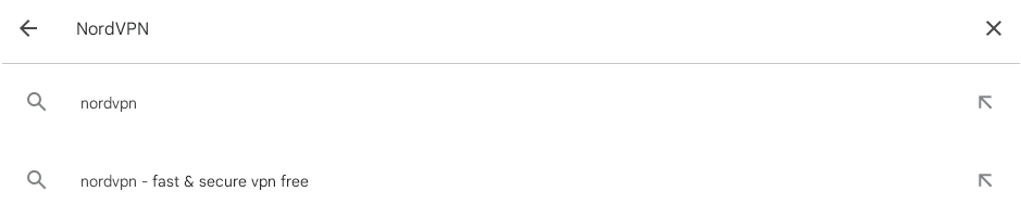 Searching for NordVPN on ChromeOS