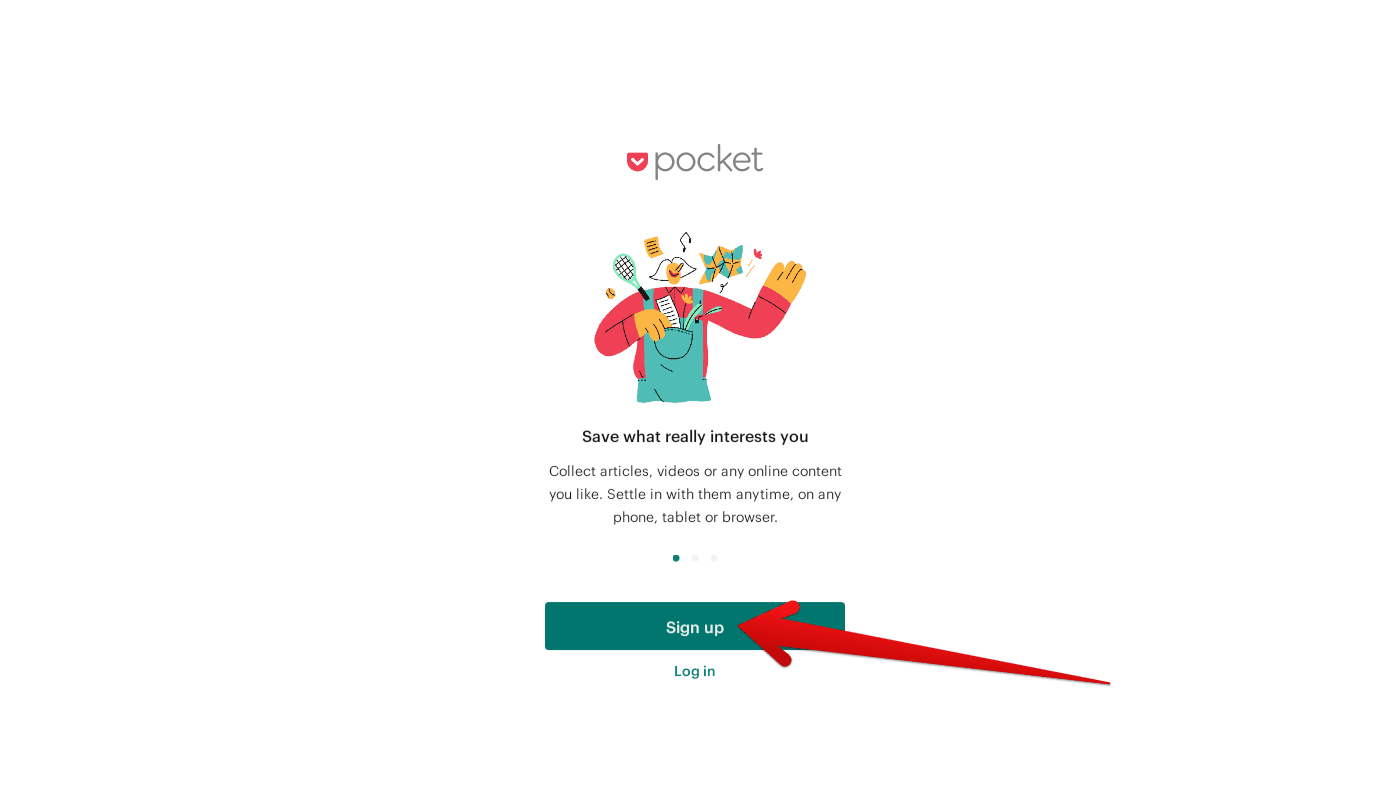 Signing up for Pocket on ChromeOS