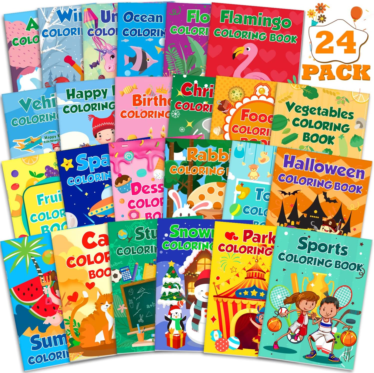 24Pack Small Coloring Books for Kids