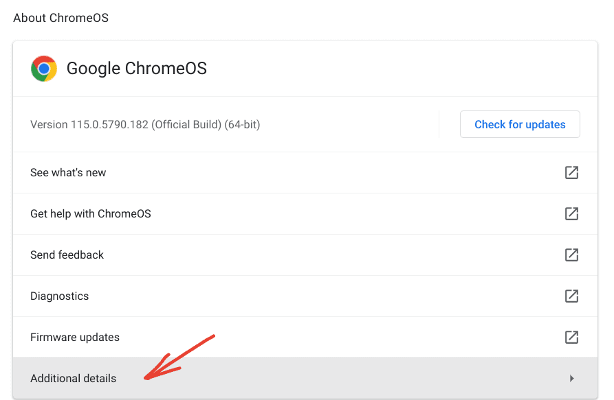 chromeos additional settings