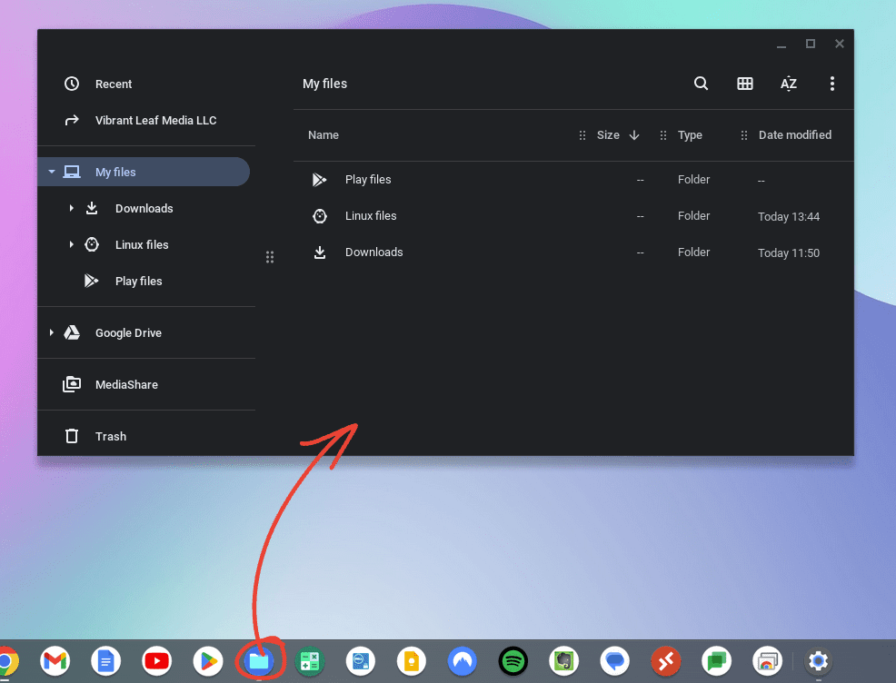 files app on chromeos