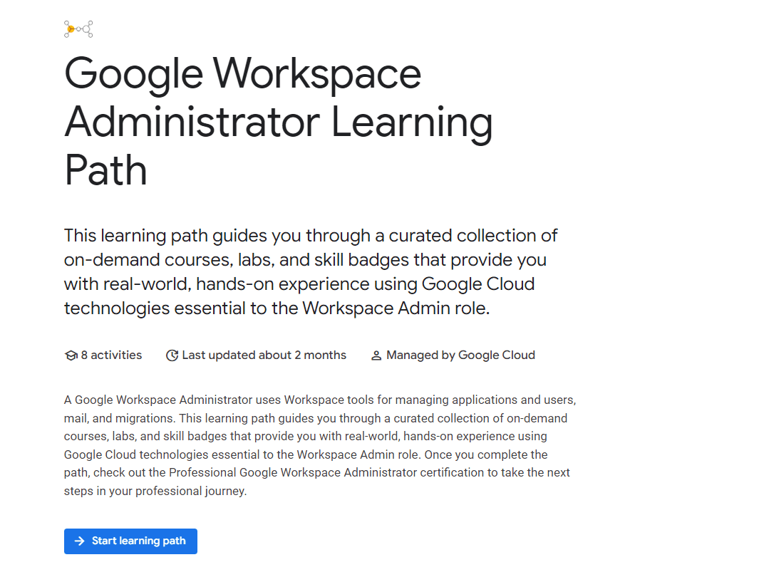 Google Workspace Administrator Learning Path