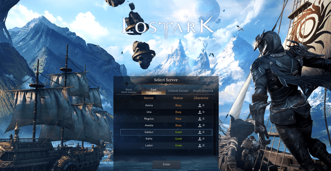 Lost Ark's title screen on ChromeOS