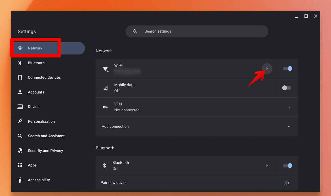 wi fi settings on chromebook