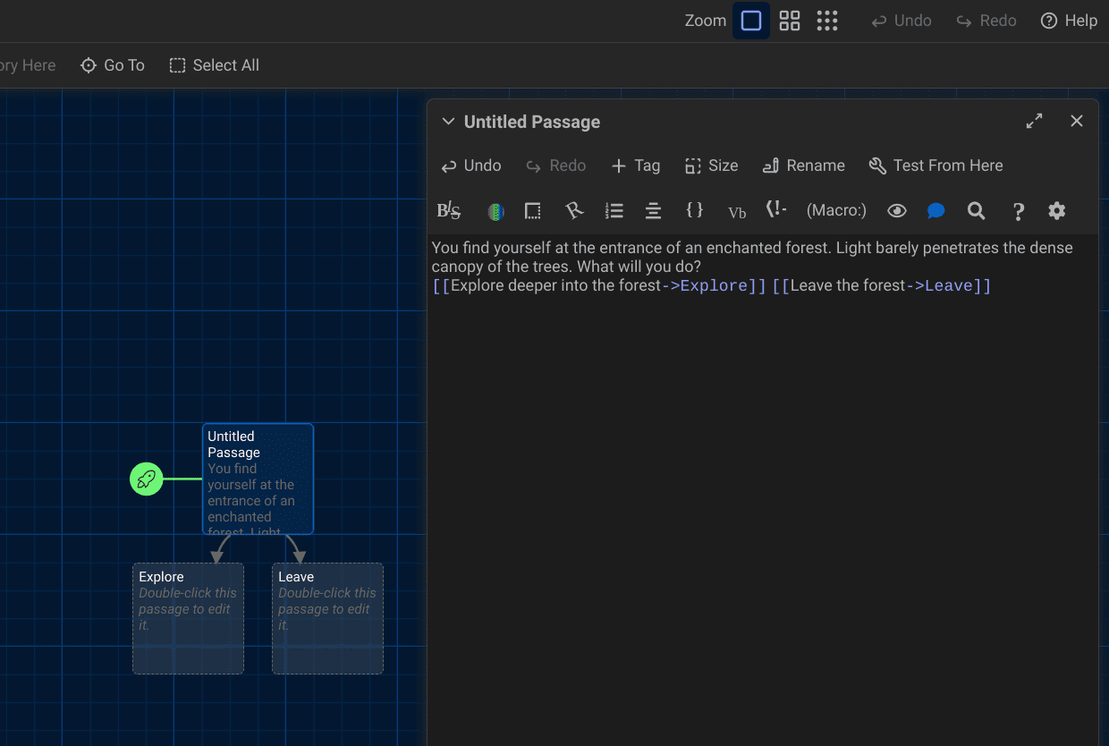 adding choices to a scene