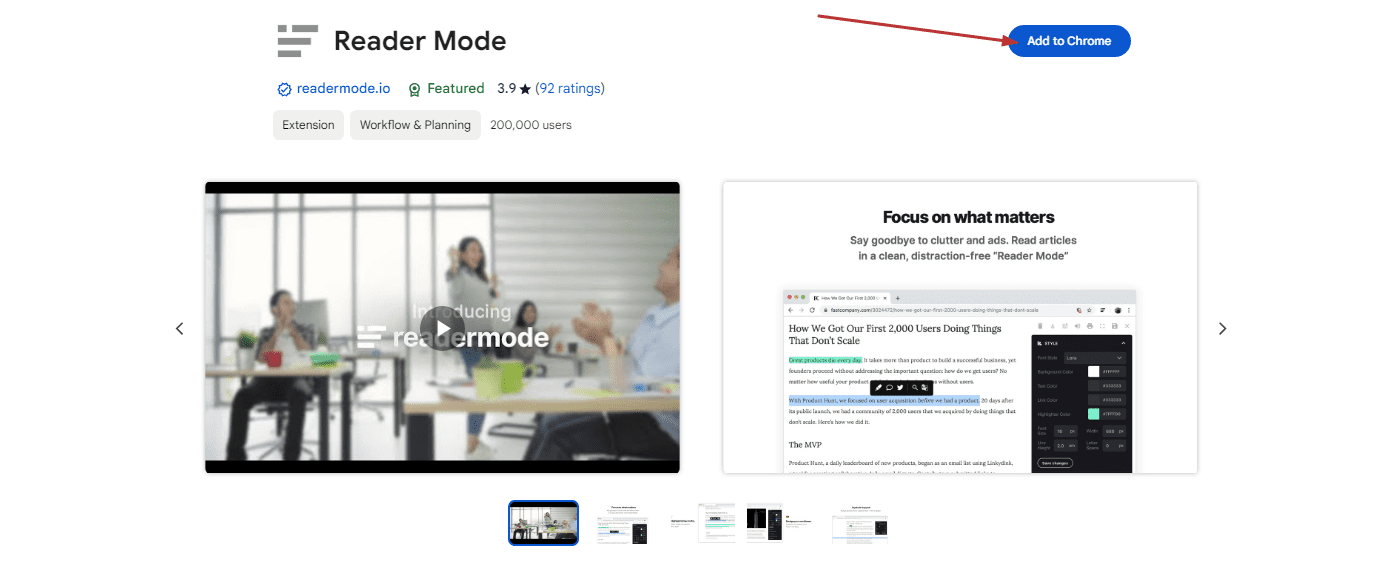 Adding Reader Mode to Chrome