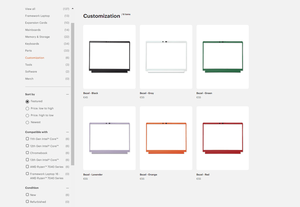 Bezel customization of the Framework Chromebook Edition