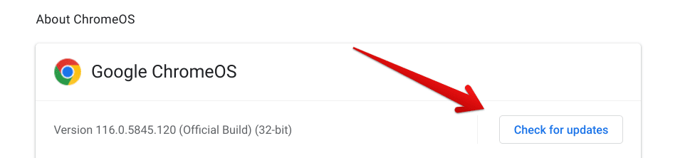 Checking ChromeOS for updates
