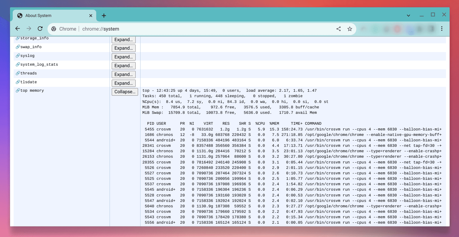 chromeos specs