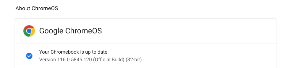 ChromeOS is up to date