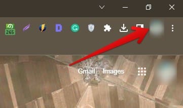 Clicking on your profile icon in Chrome
