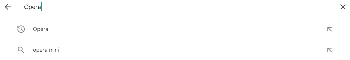 Looking for Opera on the Google Play Store