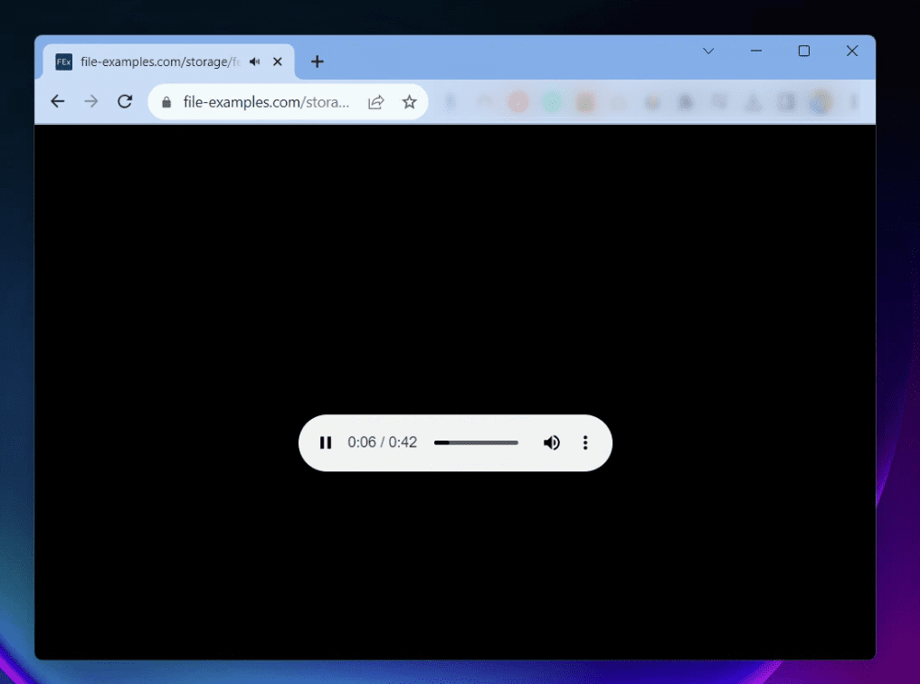 playing online music file directly in chrome