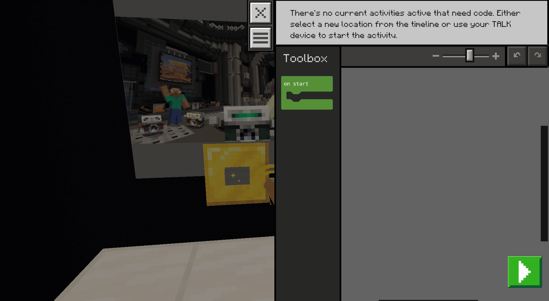 The Code Builder feature in Minecraft