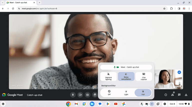 Enhanced video calling features on Chromebook Plus