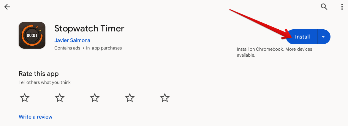 Installing Stopwatch Timer on ChromeOS