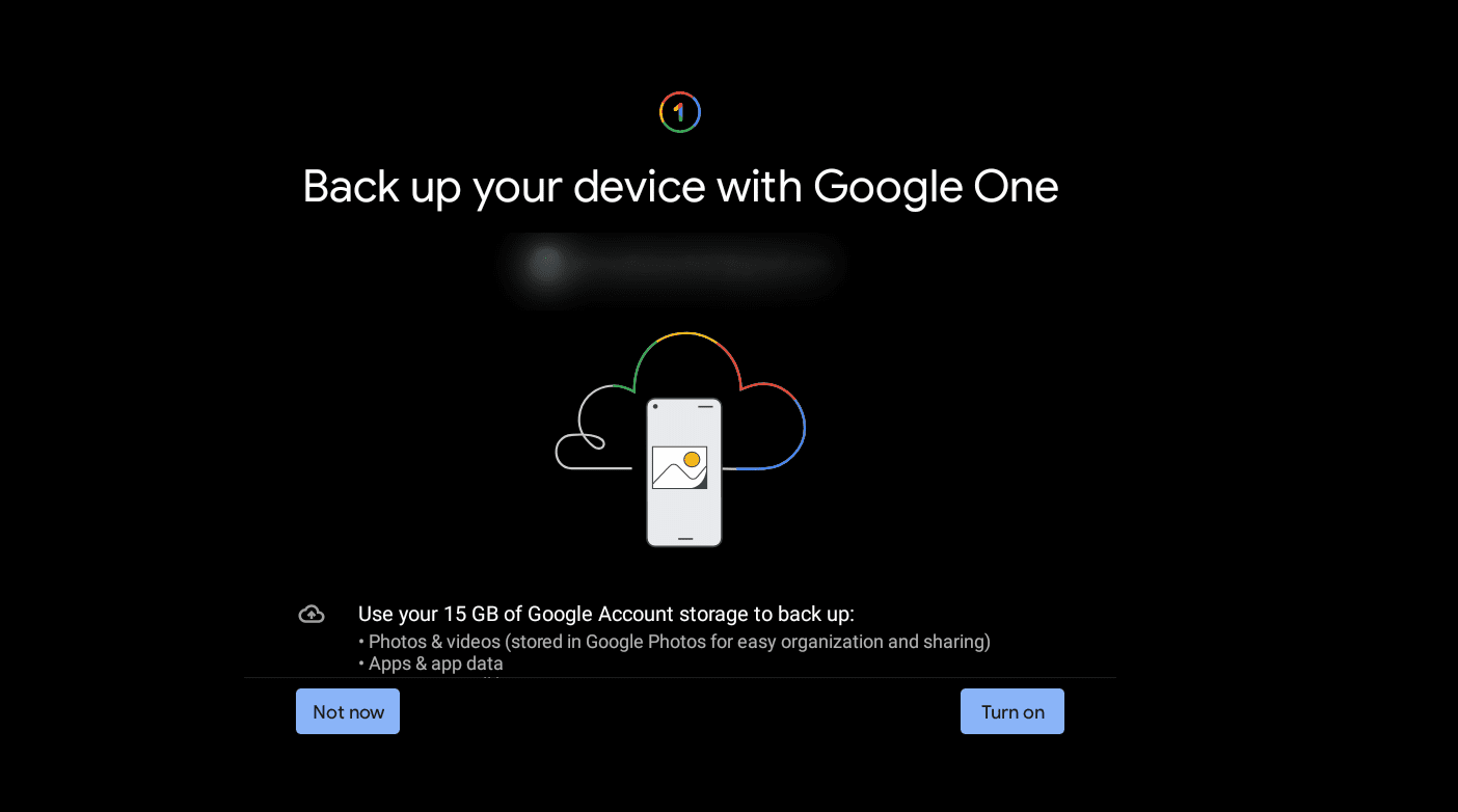 Backing up Chromebook data with Google One