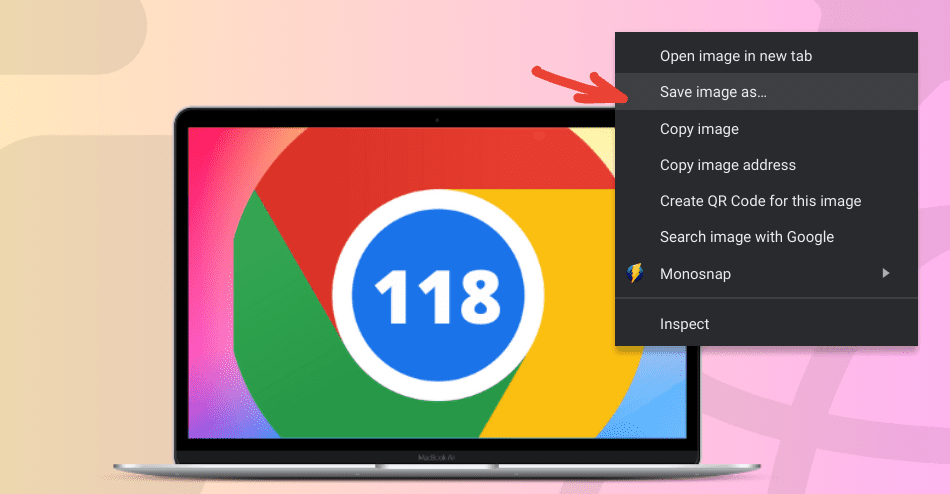 saving image using touch in chromeos