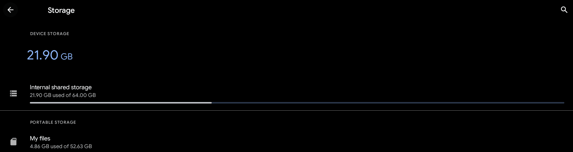 Storage details of the Chromebook