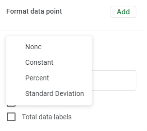 Error bar types in Google Sheets