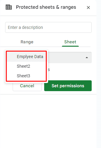 Selecting different sheets in Google Sheets